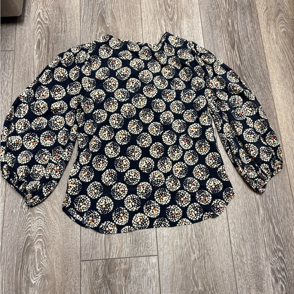 Maeve Navy and Cream Patterned Blouse - Picture 7 of 7